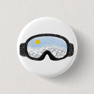 Skoggles Bergansicht Illustration Button