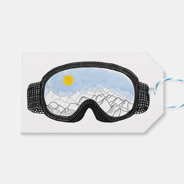 Skoggles Bergansicht Illustration Geschenkanhänger (Vorderseite (Horizontal))