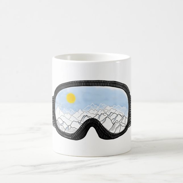 Skoggles Bergansicht Illustration Kaffeetasse (Mittel)