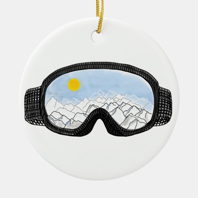 Skoggles Bergansicht Illustration Keramik Ornament (Vorne)