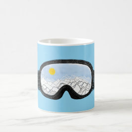 Skoggles Bergansicht Illustration Licht blau Kaffeetasse