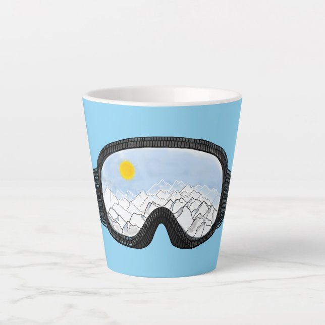 Skoggles Bergansicht Illustration Licht blau Milchtasse (Vorderseite)