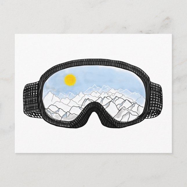 Skoggles Bergansicht Illustration Postkarte (Vorderseite)