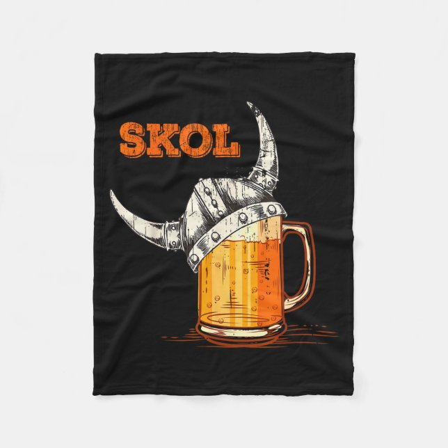 Skol Nordic Viking Helm Trinkglas  Fleecedecke (Vorderseite)