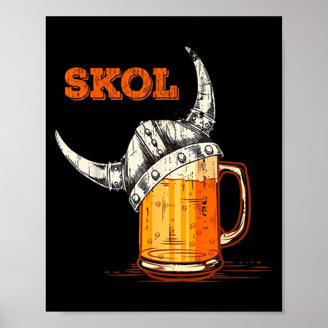 Skol Nordic Viking Helmet Drinking Gl  Poster (Vorne)