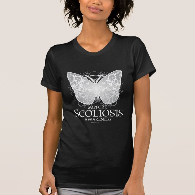 Skoliose-Schmetterling T-Shirt (Vorderseite)