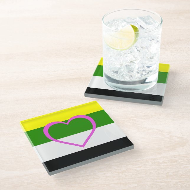 Skoliosexual Stolz Glasuntersetzer (Schrägansicht)