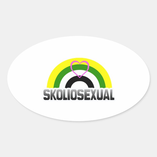 Skoliosexual Stolz Ovaler Aufkleber (Vorderseite)