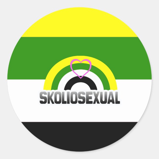 SKOLIOSEXUELLER RAINBOW RUNDER AUFKLEBER (Vorderseite)