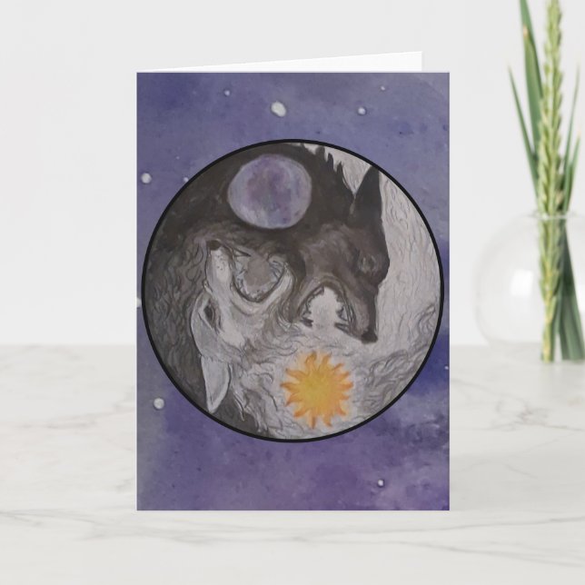 Skoll and Hati Blank Greeting Card Karte (Vorderseite)