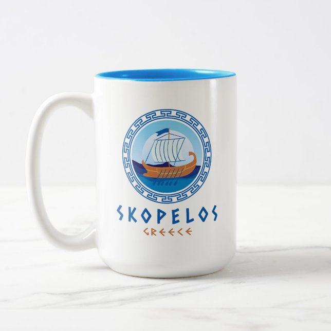 Skopelos, Griechenland Zweifarbige Tasse (Links)