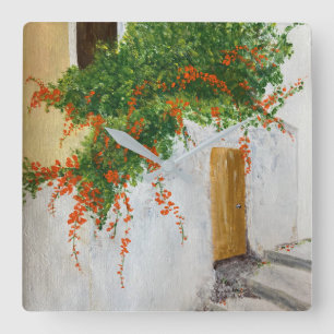 Skopelos im Juni Quadratische Wanduhr