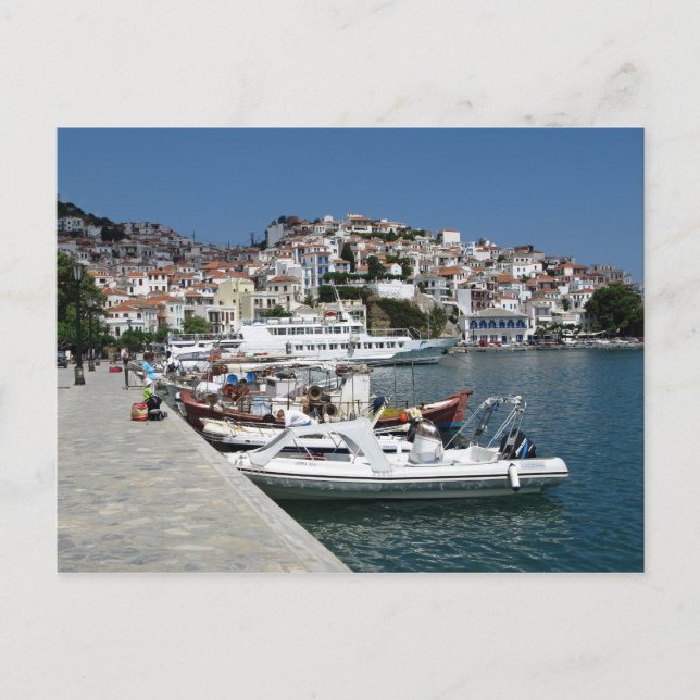 Skopelos Stadt Postkarte (Vorderseite)
