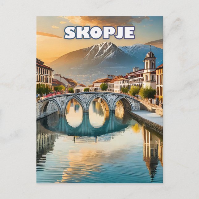Skopje, das vibrierende Herz Nordmazedoniens Postkarte (Vorderseite)