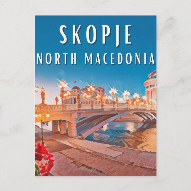 Skopje Postkarte (Vorderseite)