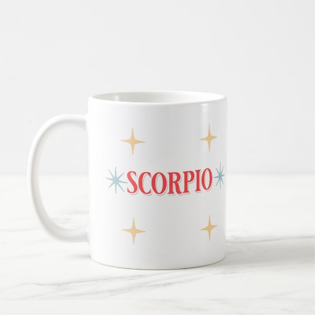 Skorpio Astrologisches Zeichen Tasse des Kaffees (Links)