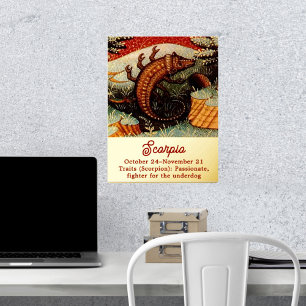 Skorpio das Skorpion Zodiac Zeichen Geburtstag Foliendrucke