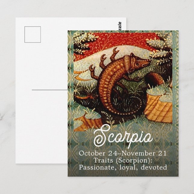 Skorpio das Skorpion Zodiac Zeichen Geburtstag Postkarte (Vorne/Hinten)