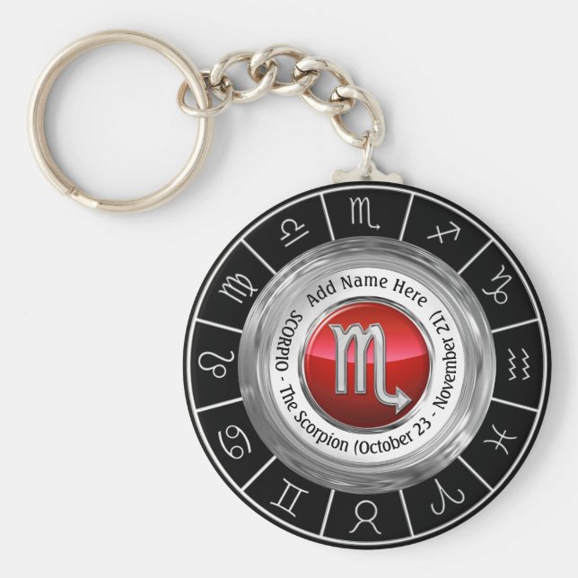 Skorpio - Das Skorpion Zodiac-Zeichen Schlüsselanhänger (Vorne)