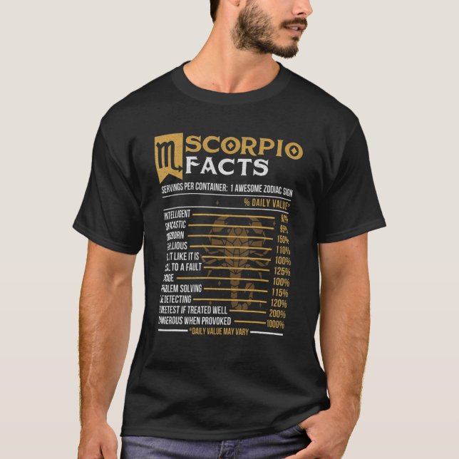Skorpio Fakten Astrologie Zodiac-Schilderhoroskop T-Shirt (Vorderseite)