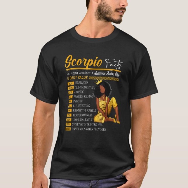 Skorpio Fakten Phantastisch Zodiac-Schild Horoskop T-Shirt (Vorderseite)