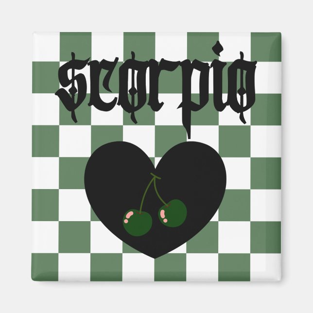 Skorpio Gothic Ästhetik Scheckkreuze Design Magnet (Vorne)