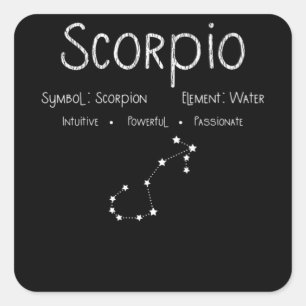 Skorpio Horoskop Astrologie Star Signatur Geburtst Quadratischer Aufkleber