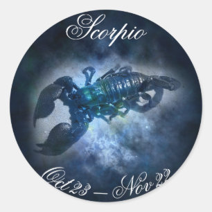 Skorpio Horoskop Zodiac Astrologie Zeichenaufklebe Runder Aufkleber
