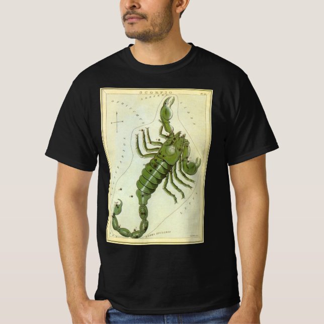 Skorpio, Vintager Sternbild Urania-Spiegel T-Shirt (Vorderseite)