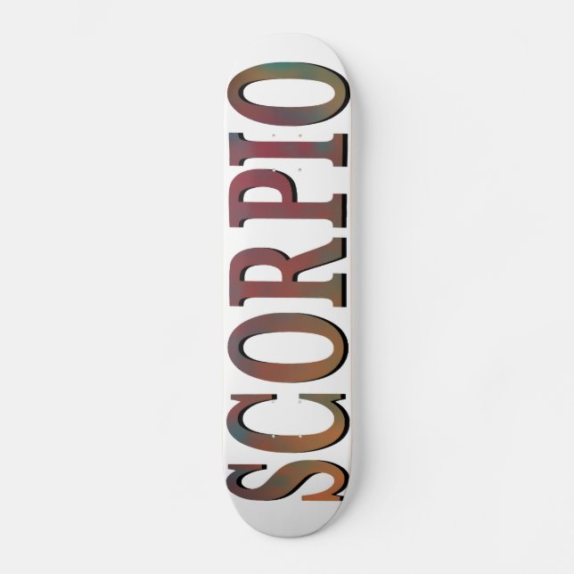 Skorpio White Skateboard Deck (Vorderseite)