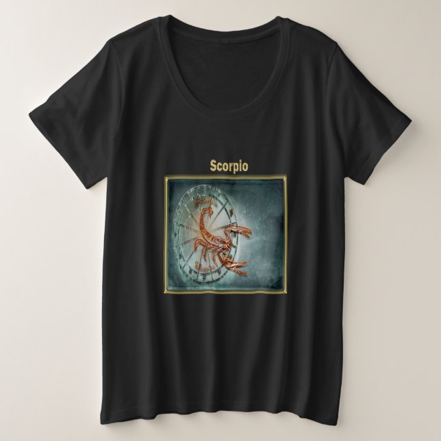 Skorpio Zodiac Astrologie Design Horoskop Große Größe T-Shirt (Design vorne)