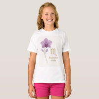 Skorpio Zodiac T - Shirt mit Orchid Blume - Perfec