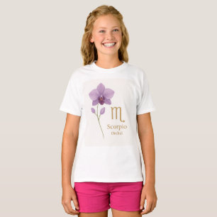 Skorpio Zodiac T - Shirt mit Orchid Blume - Perfec