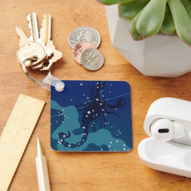 Skorpiokonstellation, Vintage Zodiakastastrologie Schlüsselanhänger (Schreibtisch)