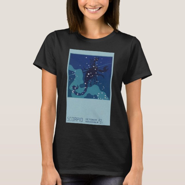 Skorpiokonstellation, Vintage Zodiakastastrologie T-Shirt (Vorderseite)