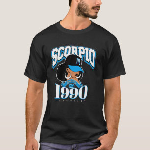 Skorpion 1990 Zodiac Königinnen Afro Astrologie Ge T-Shirt