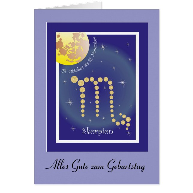 Skorpion 24. Oktober bis 22. November Karte (Vorne)