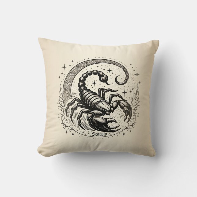 Skorpion Crescent Moon Astrologie Zodiac Scorpio Kissen (Vorderseite)