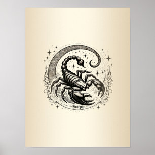 Skorpion Crescent Moon Astrologie Zodiac Scorpio Poster