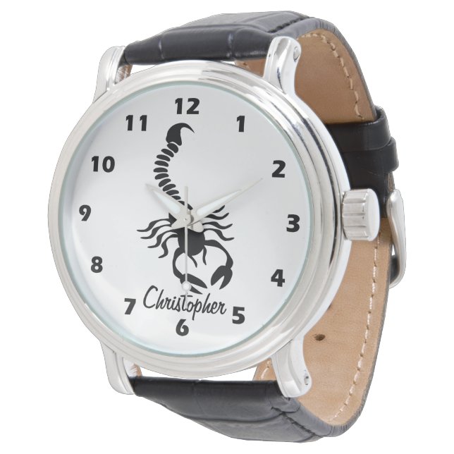 Skorpion Design Personalisiert Armbanduhr (Schrägansicht)