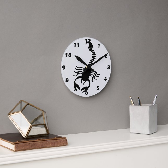 Skorpion Design Runde Wanduhr (Büro)