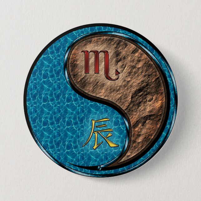 Skorpion & Erddrache Button (Vorderseite)