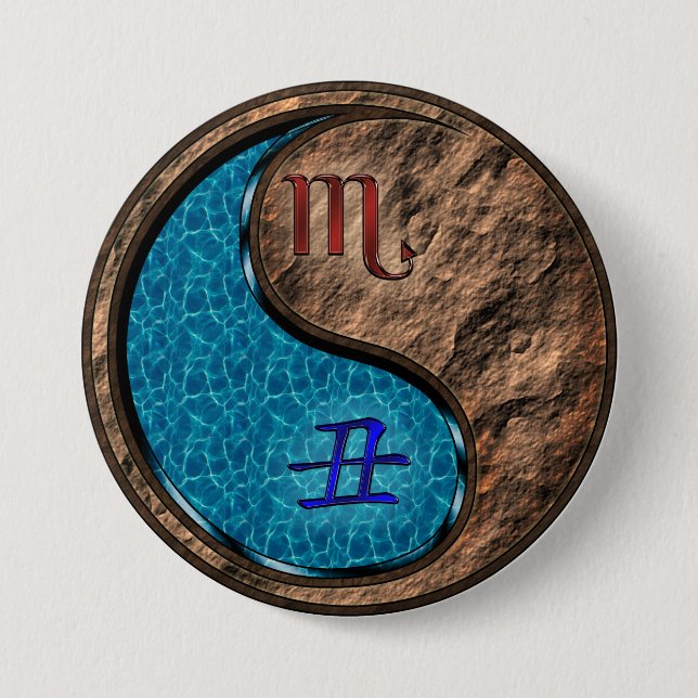 Skorpion & Erde Ochse Button (Vorderseite)