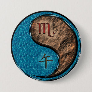 Skorpion & Erde Pferd Button