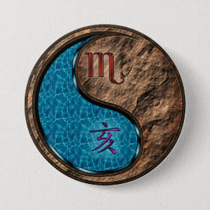 Skorpion & Erde Schwein Button
