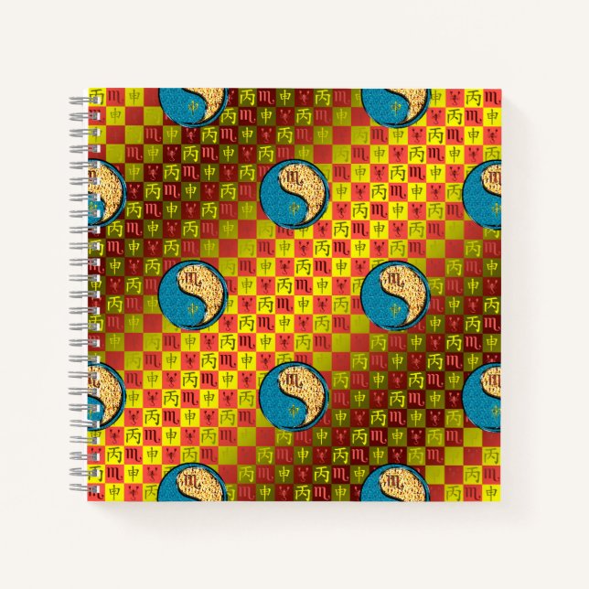 Skorpion & Feuer-Affe Notizbuch (Vorderseite)