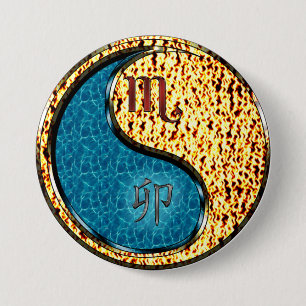 Skorpion & Feuer Kaninchen Button