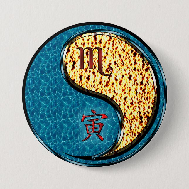 Skorpion & Feuer Tiger Button (Vorderseite)