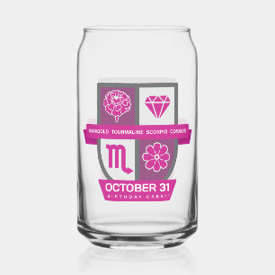Skorpion Geburtstags-Emblem™ für 24.-31. Oktober Dosenglas