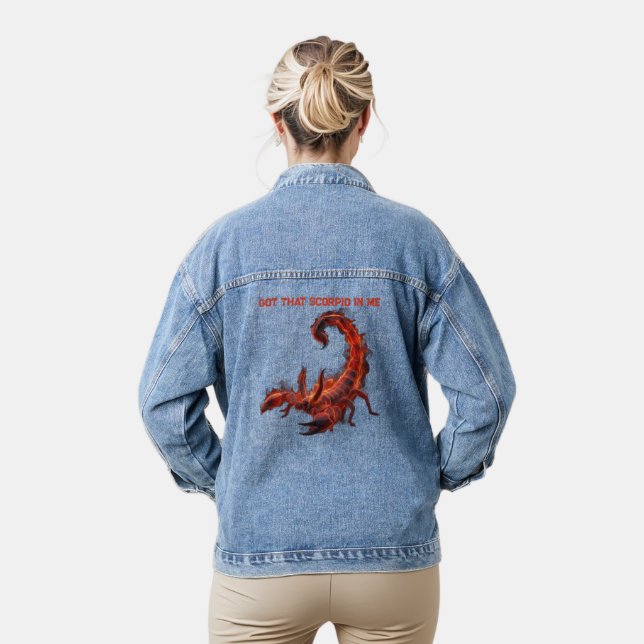 Skorpion Geburtstagsgeschenk | Sternzeichen | Feur Jeansjacke (Modell)